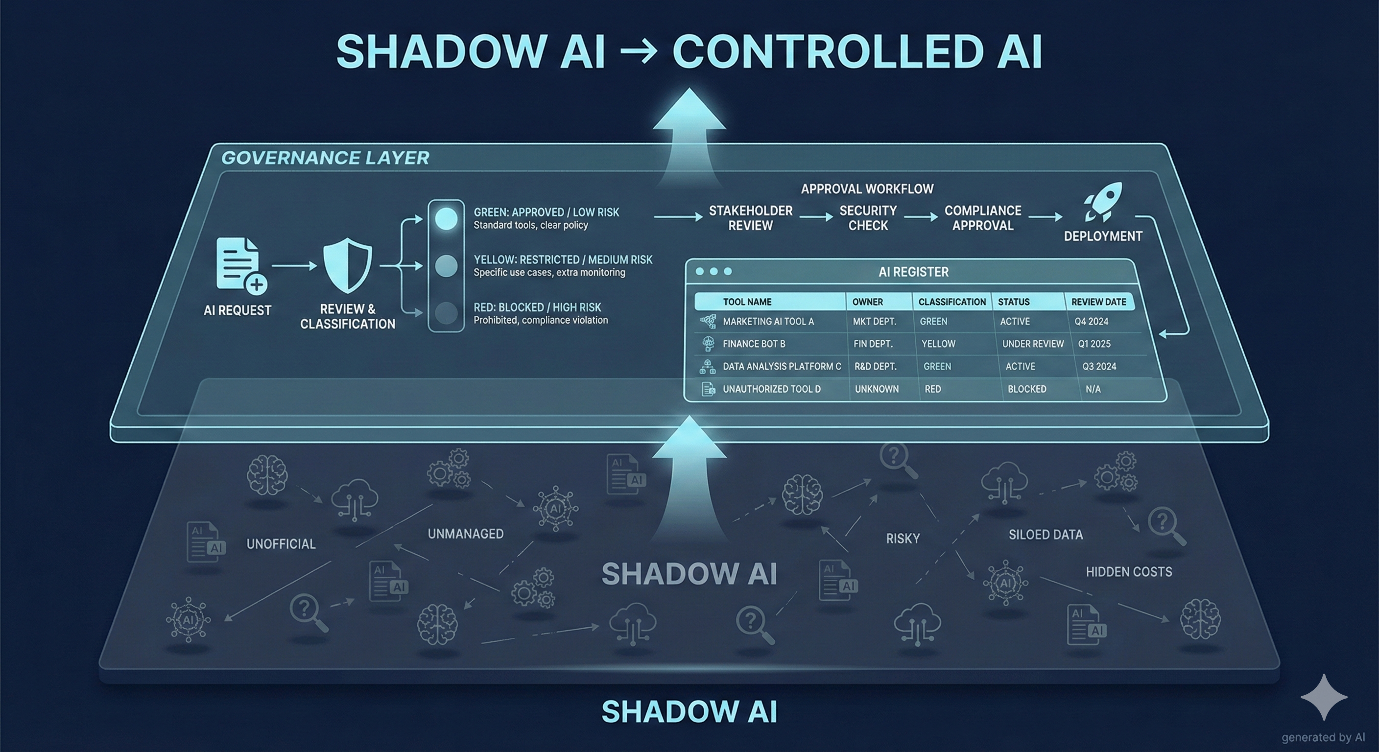Use Case 1 – Shadow AI → Controlled AI (generated by AI)